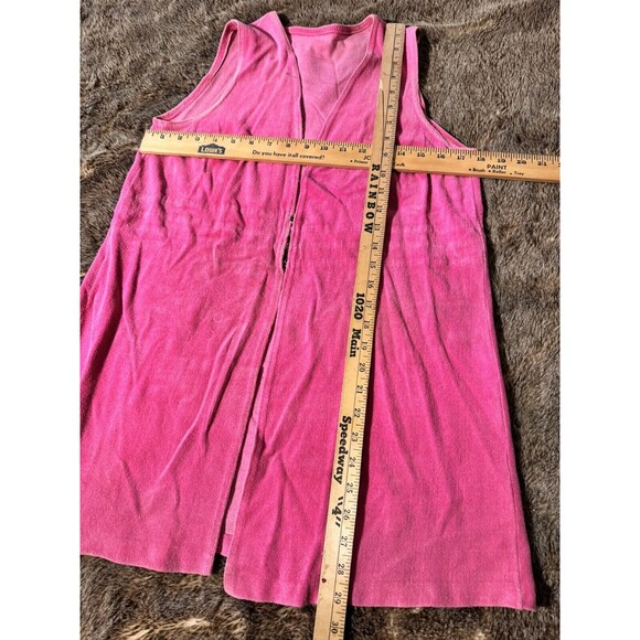 Vintage 1960s Jer Sea Swim Cover Up Women's Sleeveless Terry Collar pink 12/13 - Picture 6 of 11